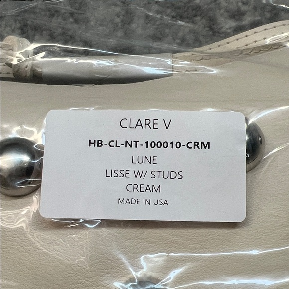 Clare V Lune Cream Studded Shoulder Bag - New in Packaging Never Opened - Picture 4 of 17